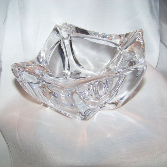 Vintage Sign Daum France Crystal Sculpture Bowl Trinket Holder or Display Piece - Picture 6 of 16